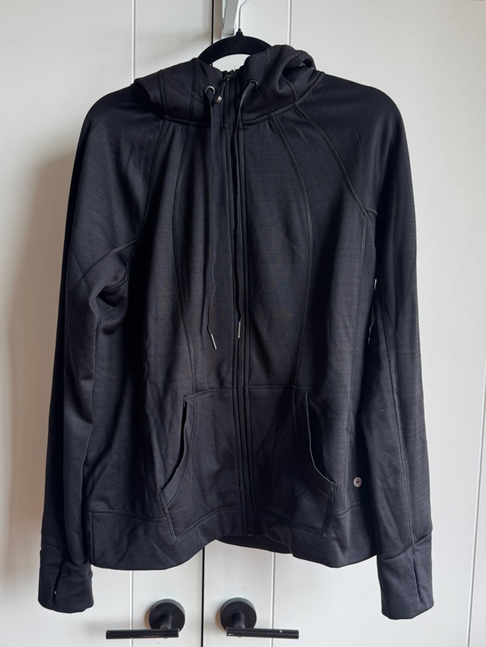 90 Degree By Reflex Black Zip-Up Hooded Jacket